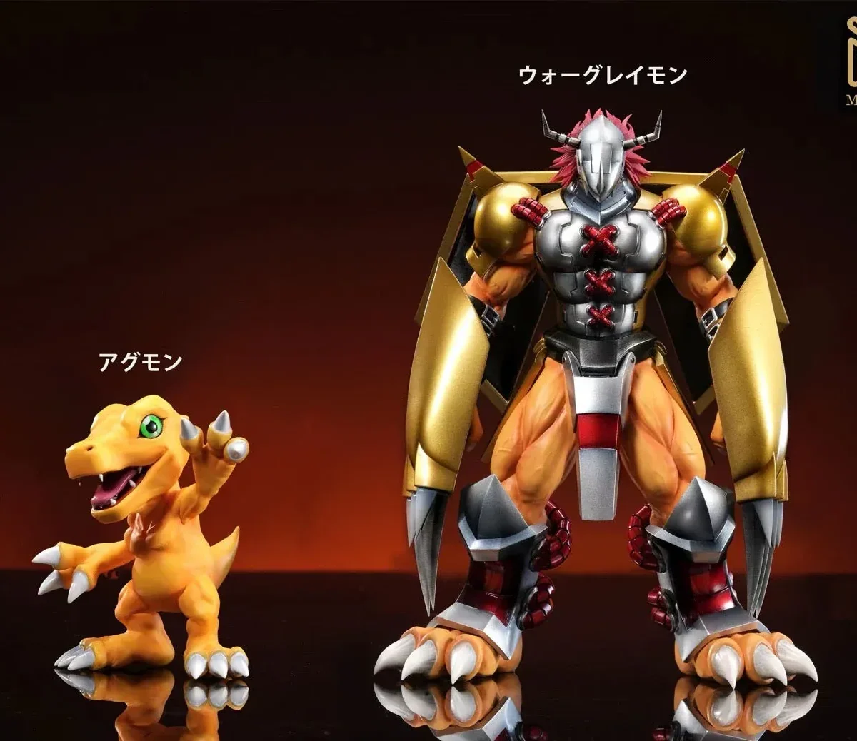 MY - WarGreymon Resin Statue (Regular/Black Ver.) | resin WarGreymon and Agumon Statue