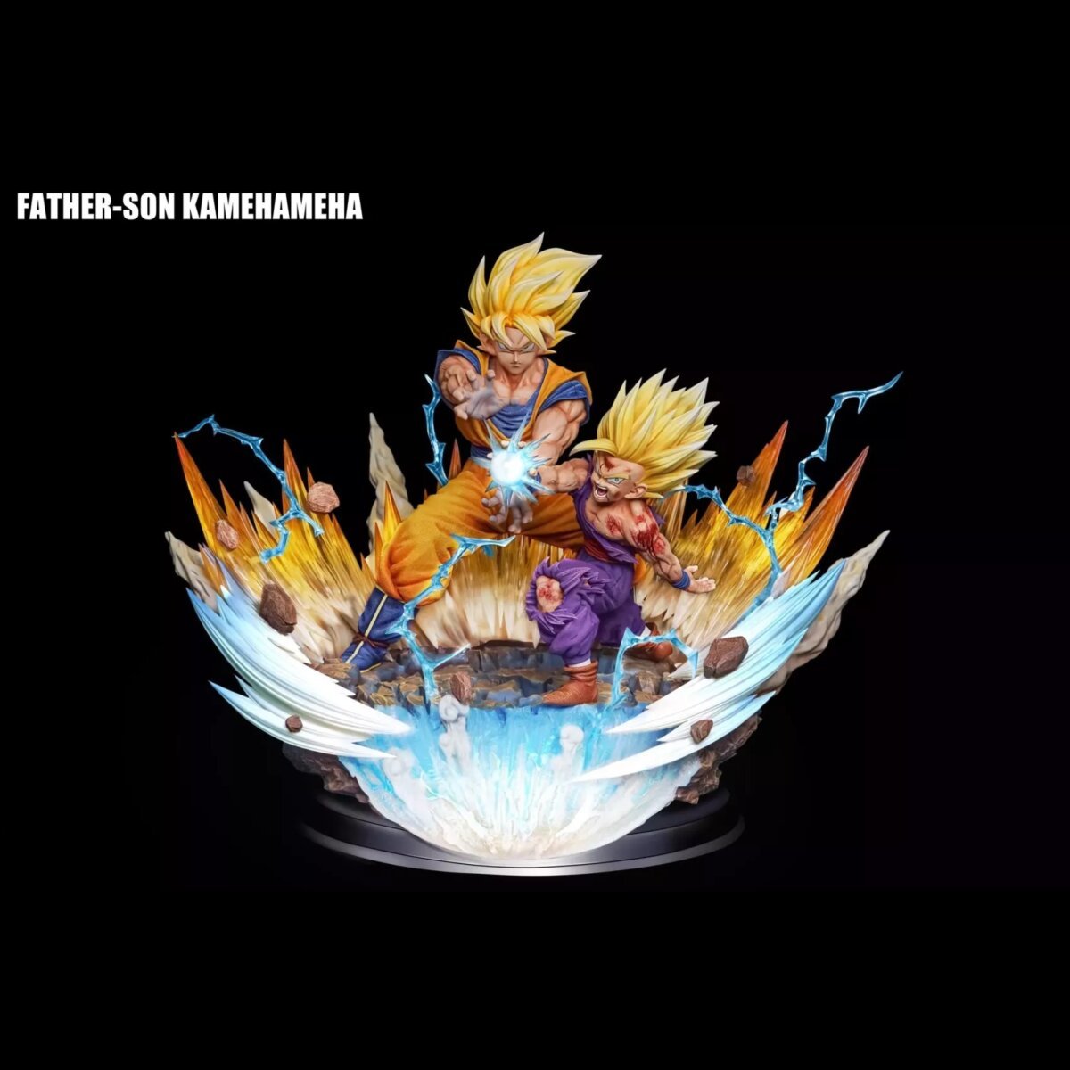 Figure Class - Dragon Ball Z Goku & Gohan Father and Son Kamehameha Statue | resin statue - Father-Son Kamehameha Statue