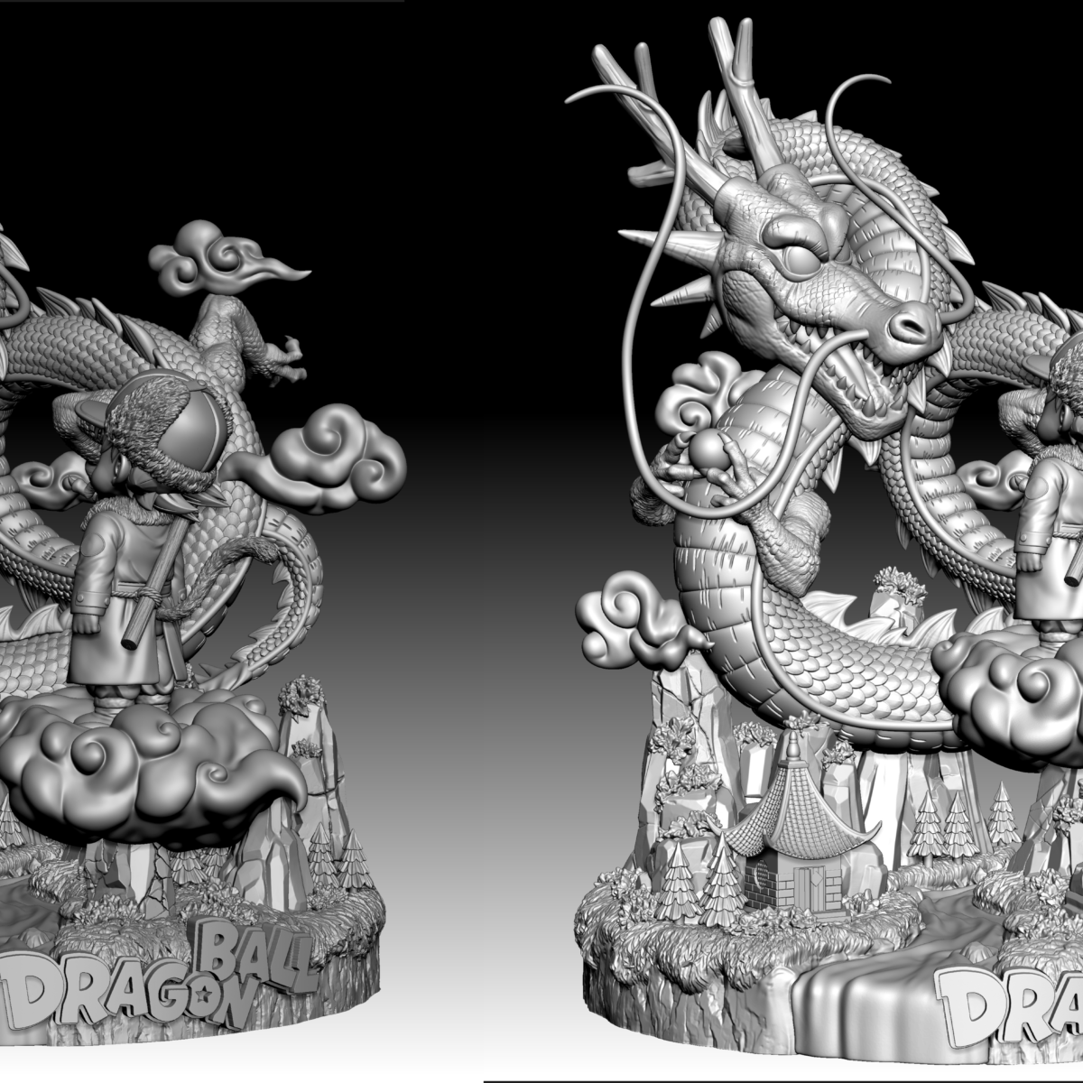 SO Studio - Kid Goku & Shenron | resin statue