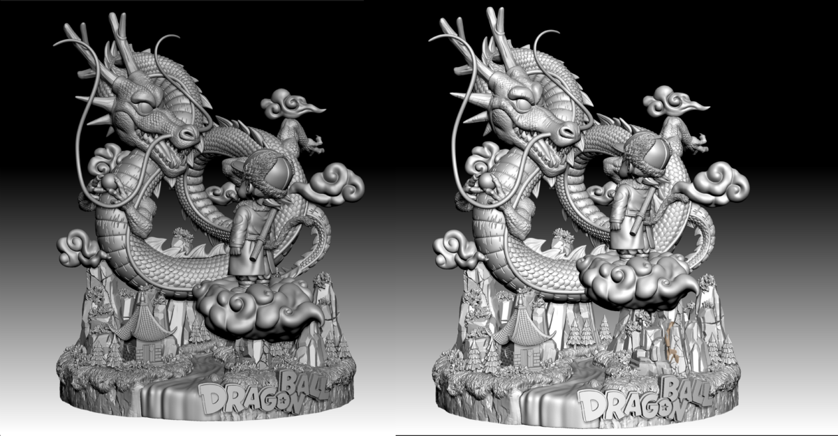 SO Studio - Kid Goku & Shenron | resin statue